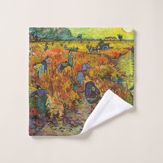 Vincent van Gogh - Der rote Weingarten Badhandtuch Set (Waschlappen)