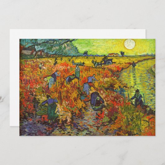 Vincent van Gogh - Der rote Weingarten Einladung (Vorne/Hinten)