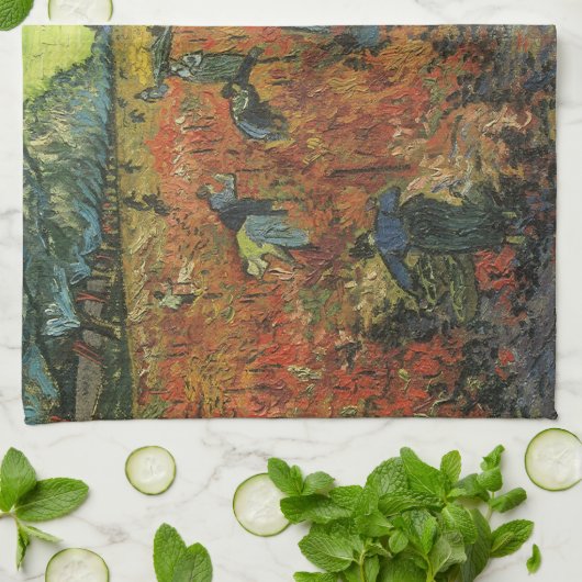 Vincent van Gogh - Der rote Weingarten Geschirrtuch (Gefaltet)