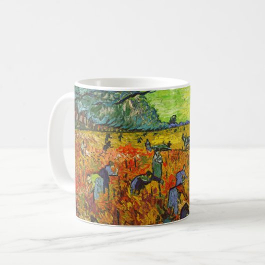 Vincent van Gogh - Der rote Weingarten Kaffeetasse (Vorderseite Links)