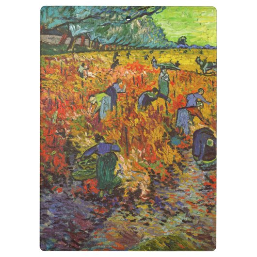 Vincent van Gogh - Der rote Weingarten Klemmbrett (Rückseite)