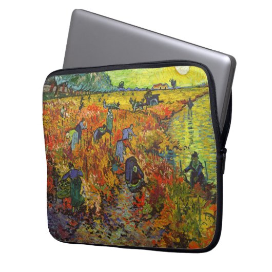 Vincent van Gogh - Der rote Weingarten Laptopschutzhülle (Vorderseite Links)