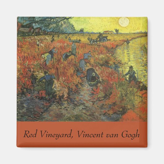 Vincent van Gogh - Der rote Weingarten Magnet (Vorne)
