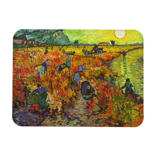 Vincent van Gogh - Der rote Weingarten Magnet (Horizontal)