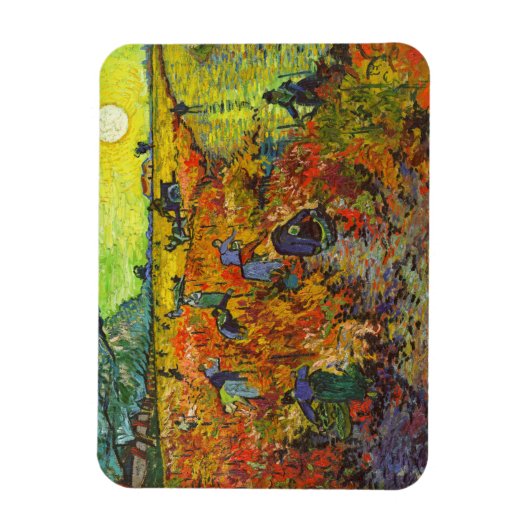 Vincent van Gogh - Der rote Weingarten Magnet (Vertikal)