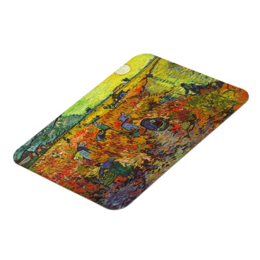 Vincent van Gogh - Der rote Weingarten Magnet (Linke Seite)