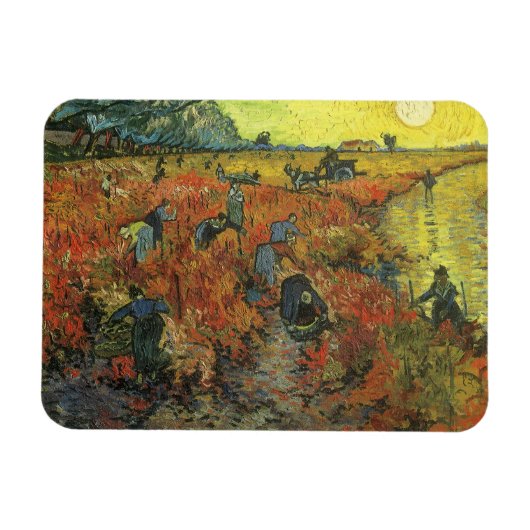 Vincent van Gogh - Der rote Weingarten Magnet (Horizontal)