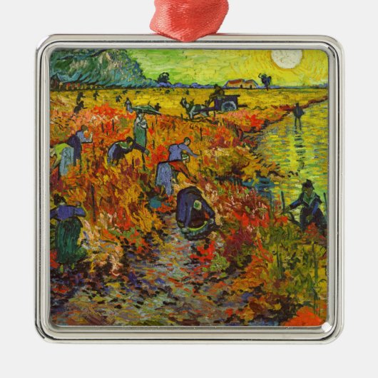 Vincent van Gogh - Der rote Weingarten Ornament Aus Metall (Vorne)