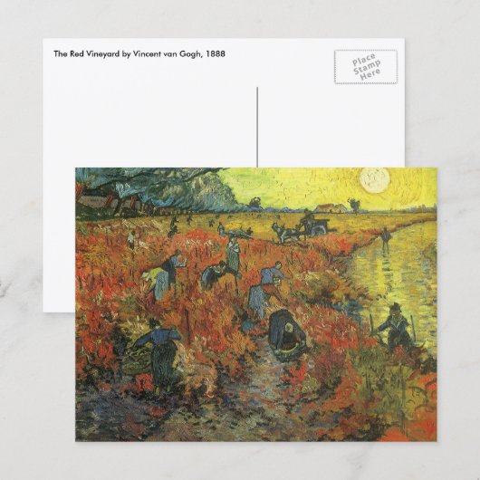 Vincent van Gogh - Der rote Weingarten Postkarte (Vorne/Hinten)