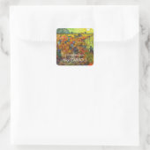 Vincent van Gogh - Der rote Weingarten Quadratischer Aufkleber (Tasche)