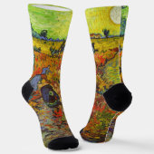 Vincent van Gogh - Der rote Weingarten Socken (Gewinkelt)