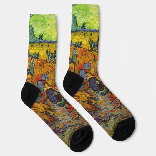 Vincent van Gogh - Der rote Weingarten Socken (Rechts)