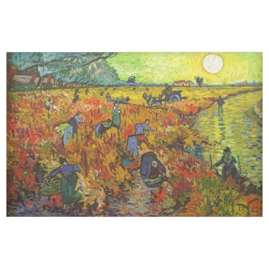 Vincent van Gogh - Der rote Weingarten Stoff (Yard (91,4 cm))