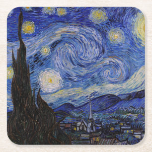 Vincent Van Gogh - Der Sternen Nacht Rechteckiger Pappuntersetzer