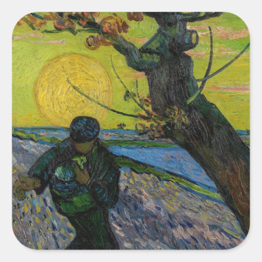 Vincent van Gogh - Die Dusche Quadratischer Aufkleber (Vorderseite)
