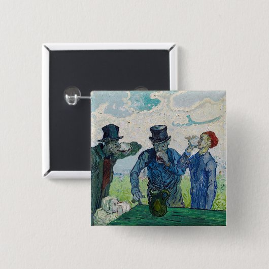 Vincent van Gogh - Die Getränke nach Daumier Button (Vorne & Hinten)