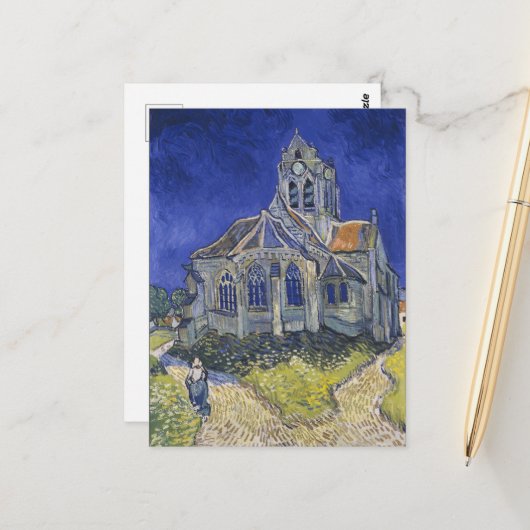 Vincent Van Gogh, Die Kirche in Auvers Postkarte (Vorderseite/Rückseite Beispiel)
