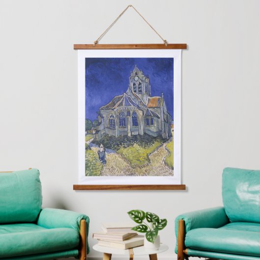 Vincent Van Gogh, Die Kirche in Auvers Wandteppich Mit Holzrahmen (Wohnzimmer)