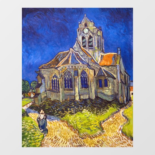 Vincent van Gogh - Die Kirche von Auvers Fensteraufkleber (Blatt)