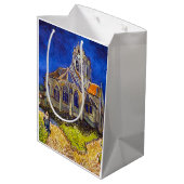 Vincent van Gogh - Die Kirche von Auvers Mittlere Geschenktüte (Rückseite Schrägansicht)