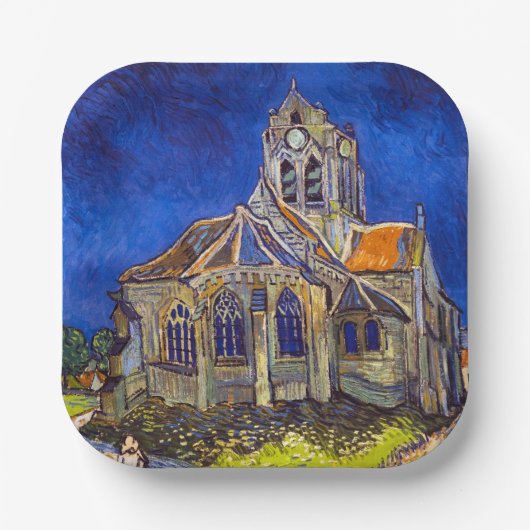 Vincent van Gogh - Die Kirche von Auvers Pappteller (Vorderseite)