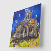 Vincent van Gogh - Die Kirche von Auvers Quadratische Wanduhr (Winkel)