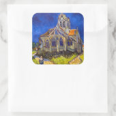 Vincent van Gogh - Die Kirche von Auvers Quadratischer Aufkleber (Tasche)