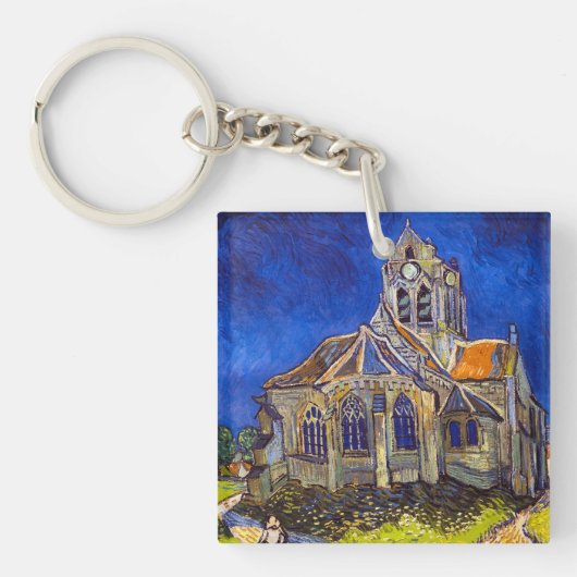 Vincent van Gogh - Die Kirche von Auvers Schlüsselanhänger (Vorderseite)