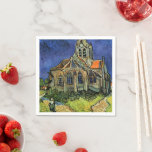 Vincent van Gogh - Die Kirche von Auvers Serviette<br><div class="desc">Die Kirche von Auvers (1890) von Vincent van Gogh ist ein Vintager Post-Impressionismus feiner Kunst architektonische religiöse Malerei. Eine Frau, die auf einem Weg zur Dorfkapelle spaziert, mit schönen Buntglasfenstern. Eine Szene der Alltagsarchitektur. Über den Künstler: Vincent Willem van Gogh (1853-1890) war ein postimpressionistischer Maler, dessen Werk besonders für seine...</div>