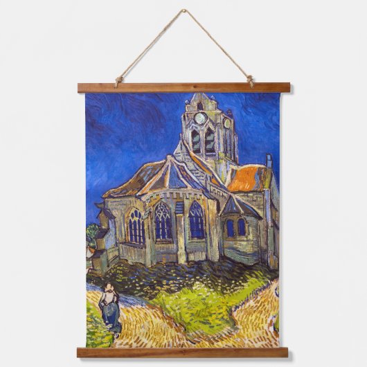 Vincent van Gogh - Die Kirche von Auvers Wandteppich Mit Holzrahmen (Vorderseite)