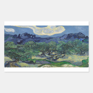 Vincent van Gogh - Die Olivenbäume Rechteckiger Aufkleber