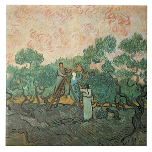 Vincent van Gogh | die olivgrünen Pflücker, Fliese (Vorderseite)
