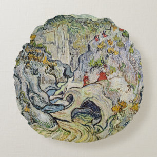 Vincent van Gogh die Schlucht des Peyroulets Rundes Kissen