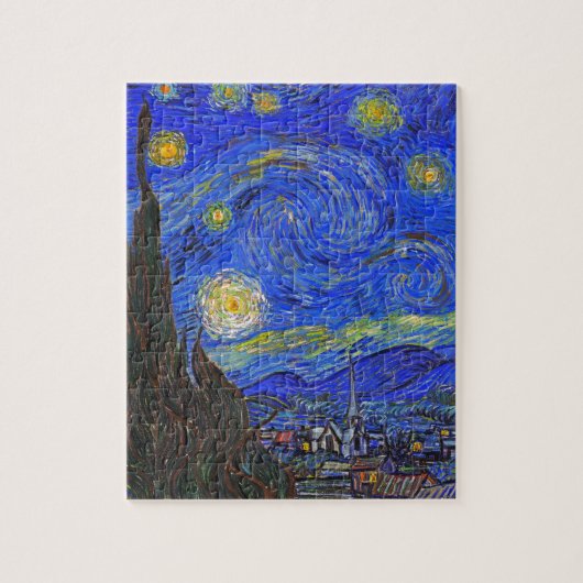 Vincent van Gogh - die sternenklare Nacht (1889) Puzzle (Vertikal)