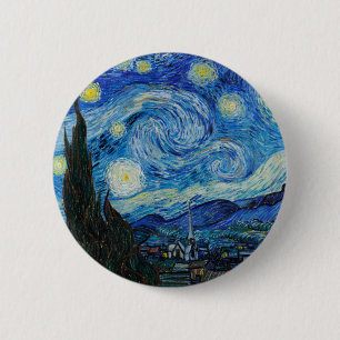 Vincent Van Gogh Die Sternennacht Button