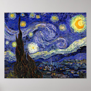 Vincent Van Gogh - Die Sternennacht Fine Art Poster