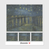 Vincent Van Gogh, die Sternennacht über der Rhone Aufkleber (Blatt)