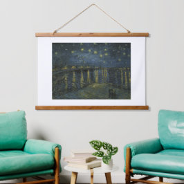 Vincent Van Gogh, die Sternennacht über der Rhone Wandteppich Mit Holzrahmen