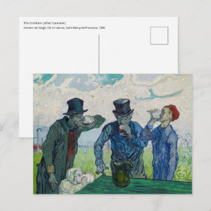 Vincent van Gogh - Die Trinker, nach Daumier Postkarte