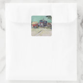 Vincent van Gogh | Die Wohnwagen, Sinti und Roma-C Quadratischer Aufkleber (Tasche)