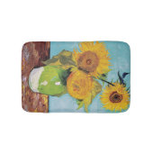 Vincent Van Gogh - Drei Sonnenblumen in einer Vase Badematte (Vorderseite)