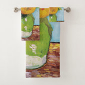 Vincent Van Gogh - Drei Sonnenblumen in einer Vase Badhandtuch Set (Insitu)