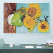 Vincent Van Gogh - Drei Sonnenblumen in einer Vase Banner (Messe)