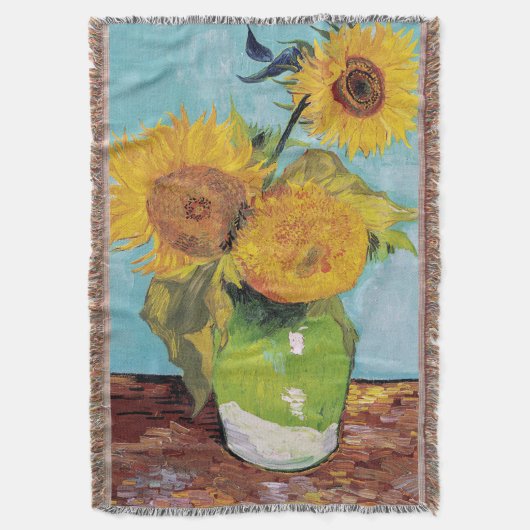 Vincent Van Gogh - Drei Sonnenblumen in einer Vase Decke (Vorderseite Vertikal)