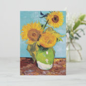 Vincent Van Gogh - Drei Sonnenblumen in einer Vase Einladung (Stehend Vorderseite)