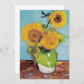 Vincent Van Gogh - Drei Sonnenblumen in einer Vase Einladung (Vorne/Hinten)