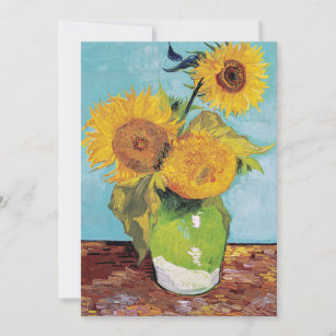 Vincent Van Gogh - Drei Sonnenblumen in einer Vase Einladung