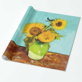 Vincent Van Gogh Drei Sonnenblumen in einer Vase Geschenkpapier