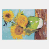 Vincent Van Gogh - Drei Sonnenblumen in einer Vase Geschenkpapier Set (Vorderseite)