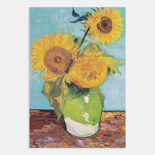 Vincent Van Gogh - Drei Sonnenblumen in einer Vase Geschenkpapier Set